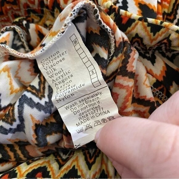 Paradise Aztec Print Palazzo Pants Orange Combo L - Picture 3 of 4
